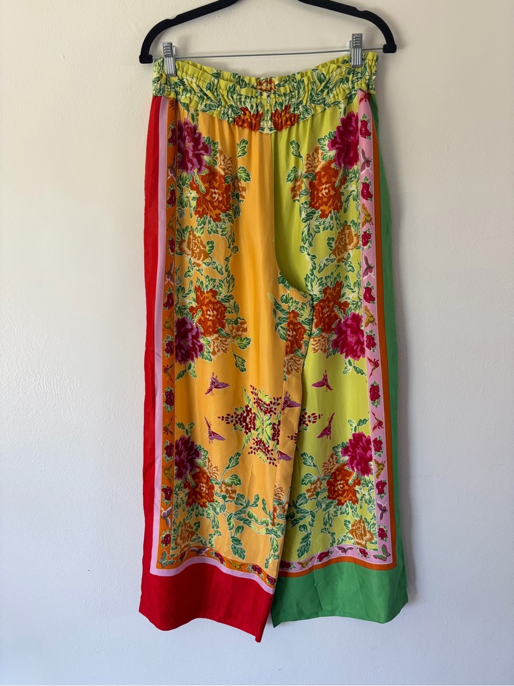 By Anthropology Colorful Floral Striped Pull-On Elastic Waist Wide Leg Pants - Picture 4 of 10